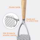 Brigii Potato Masher with Wooden Handle, Manual Potato Press for Kitchen Tool, Aluminum Alloy Potato Ricer For Fluffy Mashed Potato