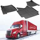 Truck Floor Mats for Freightliner Cascadia: 2018-2026, All Weather TPE Heavy Duty Semi Floor Liners for Cascadia 2025 2024 2023 2022 2021 2020 2019 2018, Car Accessories Rubber Carpet for Big Rig 3PCS