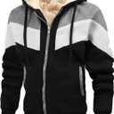 Thermal Jackets for Men Winter Warm Heavyweight Fleece Jacket Wool Warm Thick Coats Outerwear (Gray, M)