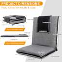 FASTMOMENT Floor Chair with Back Support 14-Position Adjustable Floor Chair Portable Ground Seating for Adults & Kids Foldable Meditation Seat with Japanese KOYO Bearings & Washable Linen Cover (Grey)