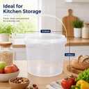METAPACK 338 fl oz / 2.6 gal White Food Grade Plastic Buckets with Lids & Handles, Airtight Freezer Safe Small Storage Containers, Easy-Open Pails for Snacks, Sauce, Salad, Soup, Candy (10 Pack)