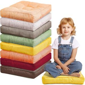 Juexica 8 Pcs Floor Cushions for Kids Floor Pillows Flexible Seating Cushions 3.5'' Thick Flexible Seating Classroom Furniture Meditation Seat Pillows for Home Nursery Yoga Decor(Colorful,Square), 40 x 40 x 9 cm/ 15.7 x 15.7 x 3.5 inches
