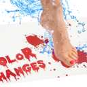 Bloody Bath Mat - Combo Set of 2pcs, Turns Red When Wet, Footprints Disappear Like Magic (Mat Does Not Absorb Water), Great for Funny Gag Gifts, Footprints Disappear Like Magic
