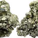 2 Pieces Pyrite Raw Crystals and Healing Stones, Natural Rocks for Tumbling and DIY Raw Stones and Crystals