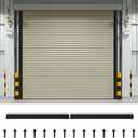 DoubleFill 3" Roll up Garage Brush Seal for Side, 8ft Long Heavy Duty Garage Door Seal Nylon Brush with Aluminum Track No-Drill 45deg Holder for Commercial, Corrugated, Sliding Barn, Hangar Doors