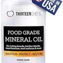 Thirteen Chefs Mineral Oil - 8 oz Food Grade Conditioner for Wood Cutting Board, Countertop & Butcher Block, Lubricant for Knife or Meat Grinder - Safe USP Finish on Marble, Soapstone