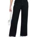 PEIHOT Wide Leg Jeans for Women High Waisted Straight Leg Stretchy Jeans Seamed Paneling Denim Pants Fall Black (Black)