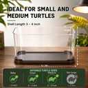 Turtle Tank Starter Kit, Durable PC Turtle Aquarium Kit (13.2 X 8 X 8.6IN)