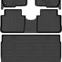 Auxko All Weather Floor Mats Upper Cargo Mat Fit for Honda CR-V 2017-2022 (Include Hybrid) TPE Liners Accessories All Season Guard Odorless Anti-Slip Floor Mats Cargo Mat for Honda CRV 2017-2022 Black