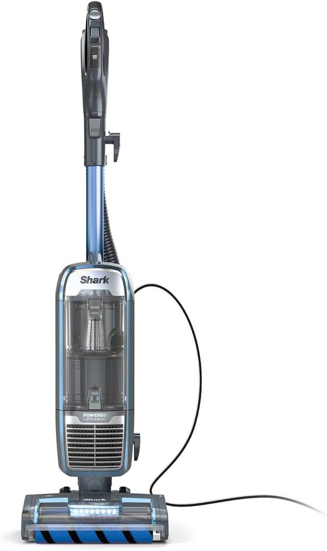 SHARK AZ1501 Apex Powered Lift Away Upright Vacuum with DuoClean & Self-Cleaning Brushroll, Crevice Tool, and Pet Multi-Tool for a Deep Clean on Above Floors, Blue 