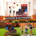 Upgrade Dual Basketball Arcade Game Kids Basketball Hoop with Electronic Scoreboard LED Light 6 Balls Indoor Outdoor Sports Toys Gifts for Boys Girls Ages 3-8 (Red), Adjustable
