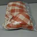 Romanstile Fall Checkered Tablecloth Rectangle, Thanksgiving Linen Cotton Gingham Table Cloth with Tassel, Wrinkle Free Buffalo Plaid Table Cover for Dining Party Decor - 55 x 70 Inch, Orange