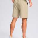Pudolla Men's Casual Shorts 7"/9"/5" Lightweight Golf Shorts with 3 Pockets Stretch Quick Dry Comfy Work Shorts (Beige, XXL)