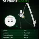Front Left Driver Side Power Window Regulator with Motor for:-Mazda MPV 2000 2001 2002 2003 2004 2005 2006, for MPV 00 01 02 03 04 05 06, with 2 Pins OE# MA1350107 821771AR WL44115