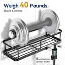 YASONIC Shower Caddy Adhesive, Rustproof Shower Shelves for Inside Shower, Large Capacity Bathroom Organizers and Storage, Shower Storage with Removable Hooks, No Drill Bathroom Accessories Black (2 Pack)