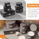 storageLAB China Storage Containers, Hard Shell Case with Felt Dividers for Charger Plates, and Dishes, Ideal for Kitchen Organization, Moving Supplies, and Fine China Storage - 5-Piece Set, Gray
