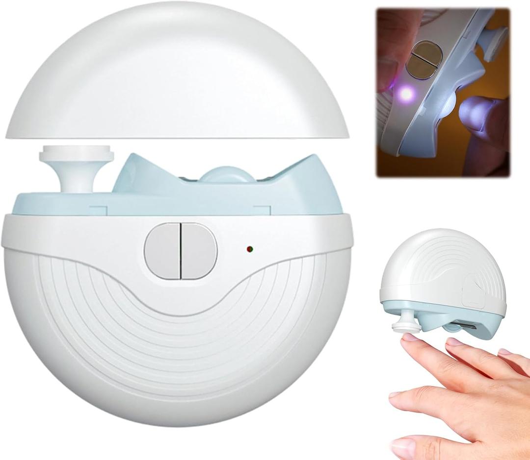 3 Speeds Strong Power Automatic Nails Clipper with Polisher, LED Light, Rechargeable Clippers for Thick Toenails Fingernails