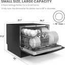 COMFEE Countertop Dishwasher, Energy Star Portable Dishwasher, 6 Place Settings & 8 Washing Programs, Speed, Baby-Care, ECO& Glass, Dish Washer for Dorm, RV& Apartment, Black