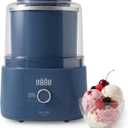 Martha Stewart Ice Cream Maker, 2 Quart Double-Insulated Freezer Bowl, Sorbet & Frozen Yogurt, Ready in 20 Minutes, Mix-Ins Chute, Easy to Clean, Indigo Blue