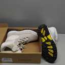 COOJOY Womens Waterproof Winter Snow Boots Warm Shoes Furry Mid Calf Lightweight Walking Hiking Booties (8, Beige White)