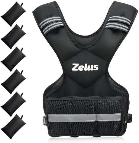 ZELUS Weighted Vest for Men and Women | 20-32lb Vest with 6 Ironsand Weights for Home Workouts | Adjustable Body Weight Vest Exercise Set for Cardio and Strength Training