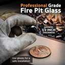 GASPRO 35 lbs Fire Glass for Propane Fire Pit, 1/2-Inch Reflective Fireplace Glass Rocks for Fire Pit Table, Black