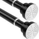 2Pack Shower Curtain Rod 45-78Inch,Tension Curtain Rods,Black Shower Rods for Bathroom, Spring Tension Rod No Drilling for Window,Closet, Door (31"to 76"-2 Pcs)