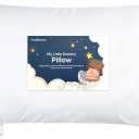 Toddler Pillow with Pillowcase - 13x18 My Little Dreamy Kids Travel Bed Pillows for Sleeping, Organic Cotton Small Pillowcase, Soft & Breathable, Machine Washable, Toddlers 2-5 Years Old (Soft White)