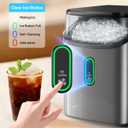 Silonn Nugget Ice Maker Countertop, Pebble Ice Maker with Soft Chewable Ice, One-Click Operation Ice Machine with Self-Cleaning, 33lbs/24H, Stainless Steel