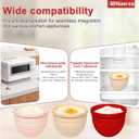 Silicone Bowl Insert for Kitchen Aid 5 Qt Tilt-Head - Patented Design Bowl Liner, 3pack with Lids, Resistant to collapse Thicker Bowl Insert, Foldable, Heat/Cold Resistant (Red*Beige*Beige)