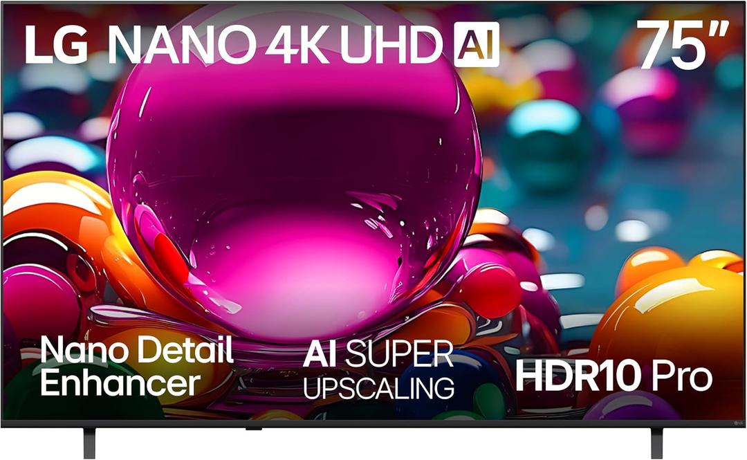 LG 75-Inch Class Nano AI 4K NU85 Series Smart TV w/AI Sound Pro, HDR10, AI 4K Super Upscaling, Filmmaker Mode, Wow Orchestra, Compatible with Alexa (75NU850BPUA, 2026)