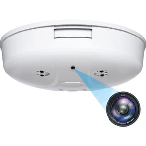 Security Camera Smoke Detector Hidden Camera 1080P WiFi Indoor Cam with Night Vision Motion Detection Real-Time Spy Camera for Home Office Safety