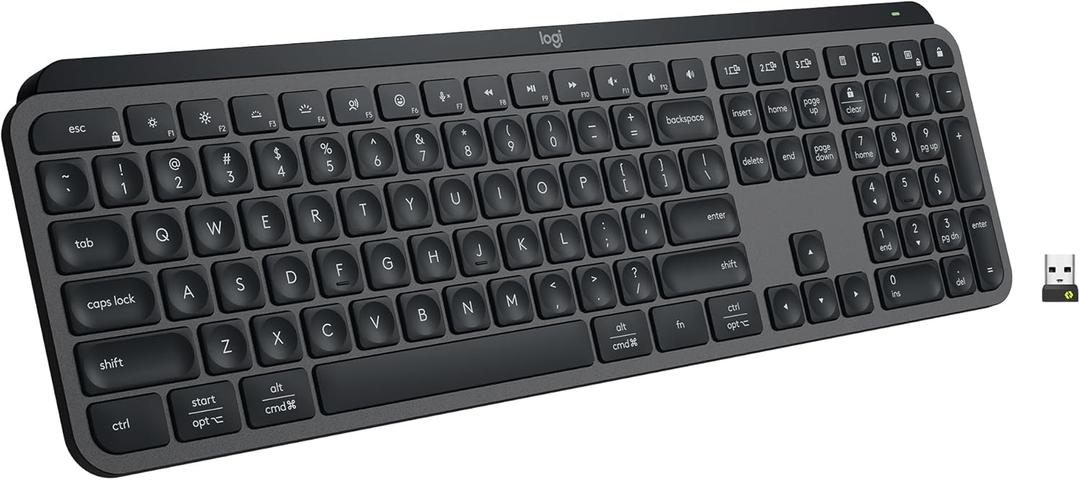 Logitech MX Keys S Wireless Keyboard, Low Profile, Fluid Precise Quiet Typing, Programmable Keys, Backlighting, Bluetooth, USB C Rechargeable, for Windows PC, Linux, Chrome, Mac - Graphite