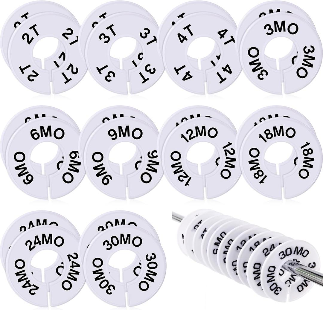 Blulu 20 Pack Clothing Rack Size Dividers Round Hangers Dividers