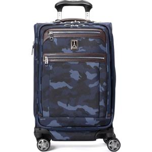 Travelpro Platinum Elite Softside Expandable Carry on Luggage, 8 Wheel Spinner Suitcase, USB Port, Suiter, Men and Women, Navy Camouflage, Carry On 21-Inch