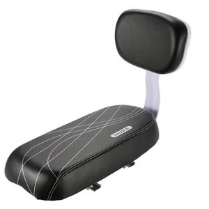 Lixada Bicycle Back Seat Cycling Bike Mountain Bike PU Leather Soft Cushion Rear Rack Seat with Back Rest (Black)