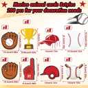 Seajan 200 Pcs Baseball Cutouts for Bulletin Board Baseball Paper Cutouts Gloves Hat Ball Cut Outs Baseballs Party Decorations with 400 Glue Points for Sports Theme Birthday Party Decor