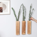 3-Pack Decorative Wood Wall Planters for Artificial Plant, Dried Flower Stems, 12" Slim Wood Wall Vases for Living Room, Bedroom, Bathroom, Apartment Decor
