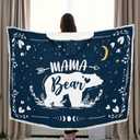 GEEMBI Birthday Gifts for Mom - Mama Bear Blue Blanket Hoodie 47x72 in - Mom Birthday Gifts from Daughter Son Husband, Mama Gift Ideas, Gift for Mother Grandma Wife, Hoodie Blanket for Women