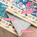 8x10 Area Rugs for Living Room Pink Boho Rug Vintage Rug Non-Slip Washable Low Pile Foldable Large Rugs for Bedroom Dining Room Indoor Floor Carpet