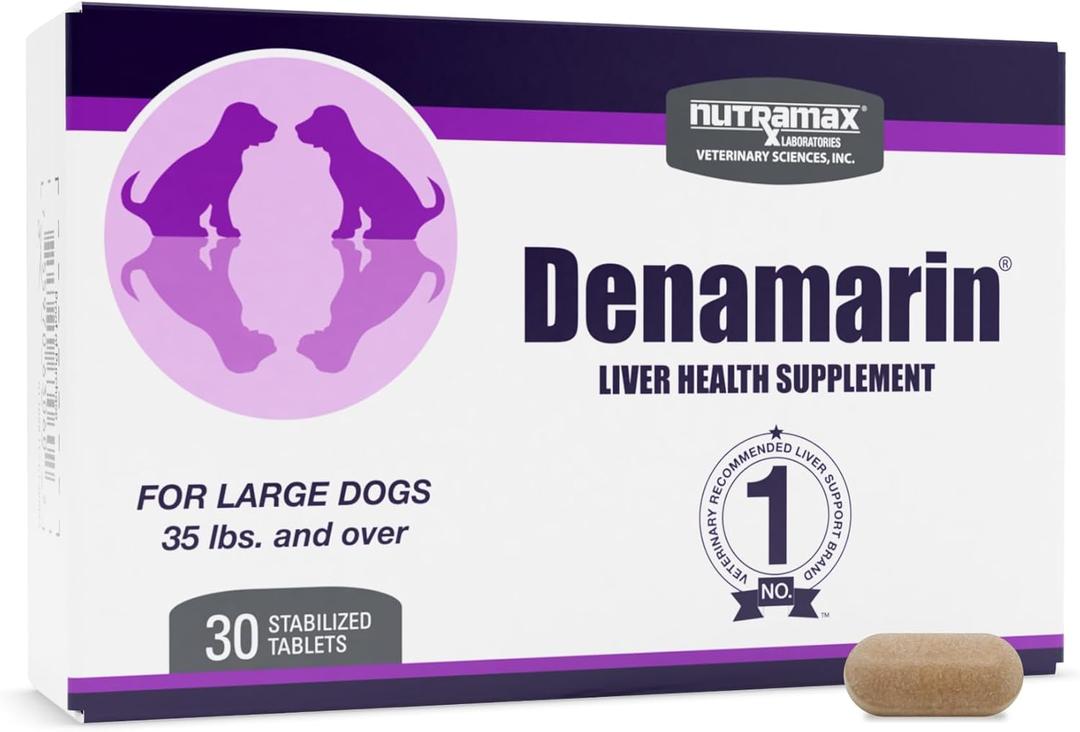 Nutramax Denamarin Liver Health Supplement for Large Dogs - With S-Adenosylmethionine (SAMe) and Silybin, 30Count (Pack of 1)