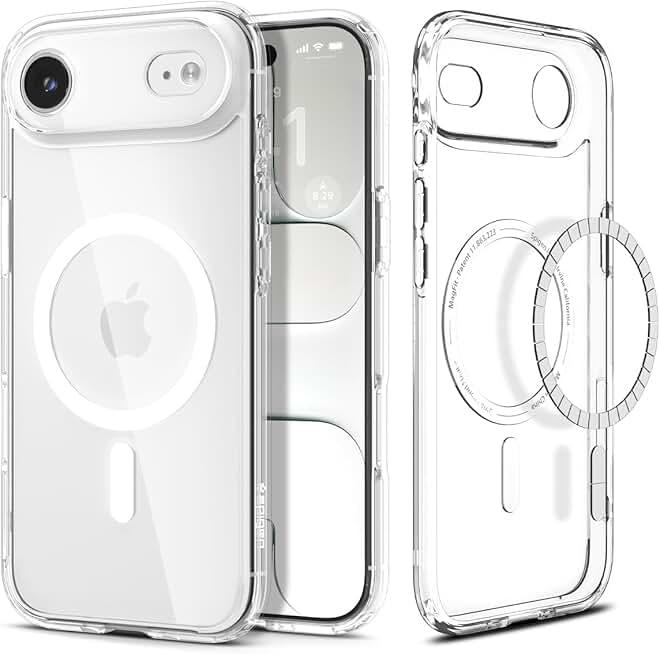 Spigen for iPhone Air Case, Ultra Hybrid MagFit [TPU Covered Camera Control] [Anti-Yellowing] [Compatible with Magsafe] - Clear