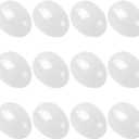 Easter Eggs 2.4 - White Fillable Easter Eggs - 12 Pcs Easter Basket Stuffers - White Eggs Bowl and Vase Filler Faux for DIY Spring and Easter Decorations (White)