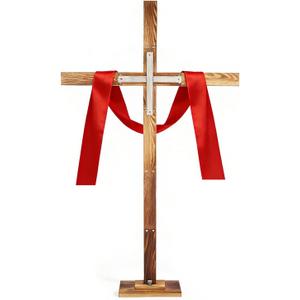 Veonly 75 Inch Large Easter Wooden Cross, Large Standing Cross Decoration, Wood Jesus Christian Wall Crucifix Stand He is Risen Easter Decor, Christian Religious Decor for Home, Church, or Holiday Celebrations