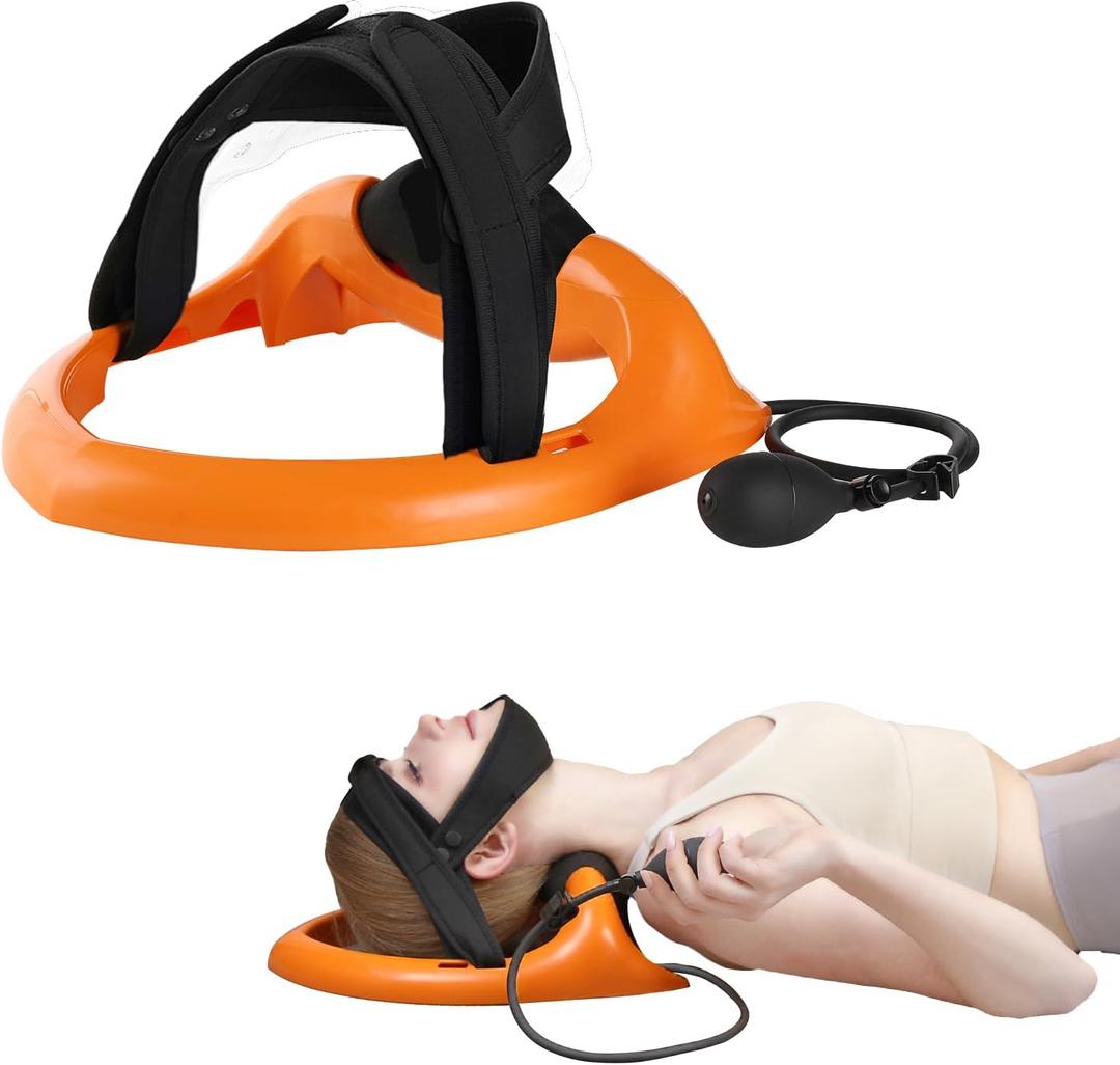 ECOGUN Posture Neck Exercising Cervical Spine Hydrator Pump, Relief for Stiffness, Relieves Neck Pain, Curve Restorer Orange