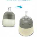 Straw Nipples for Nanobebe Flexy Silicone Bottles (5oz & 9oz), Soft 100% Silicone Sippy Straw Nipples, Leak-Resistant, Includes 2 Cleaning Brush, 8m+, 4 Pack