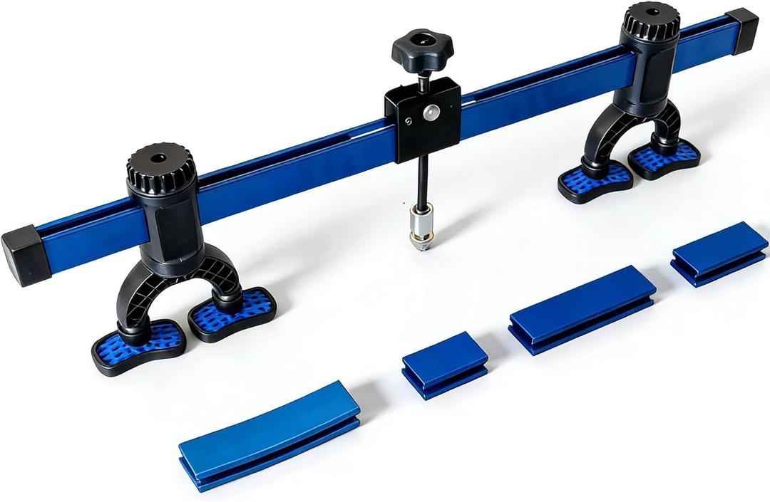 Dent Pull Lever Bar Kit with Adapters, Heavy Duty Car Body Repair Bridge Lifter Set for Aluminum & Steel Auto Body Dent Repair (857mm)