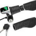 36V Universal Twist Grip Throttle with LCD Power Indicator & Key Lock - Easy Installation for E-Bikes, Electric Scooters & Motorcycles