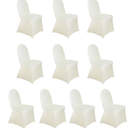 17 Pack Spandex Chair Covers for Banquet Chairs Ivory - Durable Reusable Stretch Slip-On Covers