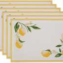 DII Lemon Bliss Tabletop Collection, Placemat Set, 6 Piece